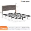 imageVINGLI Twin Floating Bed Frame with Upholstered HeadboardCharging StationLED Lights Modern Platform BedHeavy Duty Metal Bed FrameAdjustable Headboard No Box Spring Needed Easy AssemblyGreyGrey