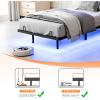 imageVINGLI Twin Floating Bed Frame with Upholstered HeadboardCharging StationLED Lights Modern Platform BedHeavy Duty Metal Bed FrameAdjustable Headboard No Box Spring Needed Easy AssemblyGreyGrey
