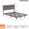 imageVINGLI Twin Floating Bed Frame with Upholstered HeadboardCharging StationLED Lights Modern Platform BedHeavy Duty Metal Bed FrameAdjustable Headboard No Box Spring Needed Easy AssemblyGreyGrey