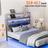 imageVINGLI Twin Floating Bed Frame with Upholstered HeadboardCharging StationLED Lights Modern Platform BedHeavy Duty Metal Bed FrameAdjustable Headboard No Box Spring Needed Easy AssemblyGreyGrey