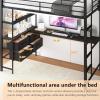 imageVINGLI Twin Loft Bed with LShaped Desk LED Lights Storage Shelves ampamp Drawers Charging Station Safety Guardrail ampamp Ladder Metal Frame for Kids Teens ampamp Adults No Box Spring Needed BlackBlack