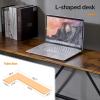imageVINGLI Twin Loft Bed with LShaped Desk LED Lights Storage Shelves ampamp Drawers Charging Station Safety Guardrail ampamp Ladder Metal Frame for Kids Teens ampamp Adults No Box Spring Needed BlackBlack
