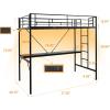 imageVINGLI Twin Loft Bed with LShaped Desk LED Lights Storage Shelves ampamp Drawers Charging Station Safety Guardrail ampamp Ladder Metal Frame for Kids Teens ampamp Adults No Box Spring Needed BlackBlack