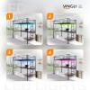 imageVINGLI Twin Loft Bed with LShaped Desk LED Lights Storage Shelves ampamp Drawers Charging Station Safety Guardrail ampamp Ladder Metal Frame for Kids Teens ampamp Adults No Box Spring Needed BlackBlack