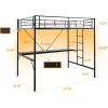 imageVINGLI Twin Loft Bed with LShaped Desk LED Lights Storage Shelves ampamp Drawers Charging Station Safety Guardrail ampamp Ladder Metal Frame for Kids Teens ampamp Adults No Box Spring Needed BlackBlack