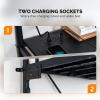 imageVINGLI Twin Loft Bed with LShaped Desk LED Lights Storage Shelves ampamp Drawers Charging Station Safety Guardrail ampamp Ladder Metal Frame for Kids Teens ampamp Adults No Box Spring Needed BlackBlack