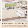 imageVINGLI Twin Loft Bed with LShaped Desk LED Lights Storage Shelves ampamp Drawers Charging Station Safety Guardrail ampamp Ladder Metal Frame for Kids Teens ampamp Adults No Box Spring Needed BlackWhite