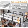 imageVINGLI Twin Loft Bed with LShaped Desk LED Lights Storage Shelves ampamp Drawers Charging Station Safety Guardrail ampamp Ladder Metal Frame for Kids Teens ampamp Adults No Box Spring Needed BlackBlack