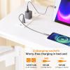 imageVINGLI Twin Loft Bed with LShaped Desk LED Lights Storage Shelves ampamp Drawers Charging Station Safety Guardrail ampamp Ladder Metal Frame for Kids Teens ampamp Adults No Box Spring Needed BlackWhite
