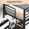 imageVINGLI Twin Loft Bed with LShaped Desk LED Lights Storage Shelves ampamp Drawers Charging Station Safety Guardrail ampamp Ladder Metal Frame for Kids Teens ampamp Adults No Box Spring Needed BlackBlack