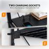 imageVINGLI Twin Loft Bed with LShaped Desk LED Lights Storage Shelves ampamp Drawers Charging Station Safety Guardrail ampamp Ladder Metal Frame for Kids Teens ampamp Adults No Box Spring Needed BlackBlack
