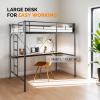 imageVINGLI Twin Loft Bed with LShaped Desk LED Lights Storage Shelves ampamp Drawers Charging Station Safety Guardrail ampamp Ladder Metal Frame for Kids Teens ampamp Adults No Box Spring Needed BlackBlack