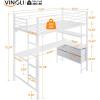 imageVINGLI Twin Loft Bed with LShaped Desk LED Lights Storage Shelves ampamp Drawers Charging Station Safety Guardrail ampamp Ladder Metal Frame for Kids Teens ampamp Adults No Box Spring Needed BlackWhite