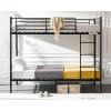 imageVINGLI Twin Over Full Bunk Bed for KidsAdults with Stairs Flat Rungs Heavy Duty Metal Slats No Box Spring Needed BlackBlack