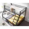 imageVINGLI Twin Over Full Bunk Bed for KidsAdults with Stairs Flat Rungs Heavy Duty Metal Slats No Box Spring Needed BlackBlack