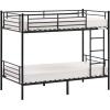 imageVINGLI Twin Over Full Bunk Bed for KidsAdults with Stairs Flat Rungs Heavy Duty Metal Slats No Box Spring Needed BlackBlack