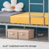 imageVINGLI Twin Over Full Bunk Bed for KidsAdults with Stairs Flat Rungs Heavy Duty Metal Slats No Box Spring Needed BlackGrey