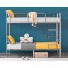 imageVINGLI Twin Over Full Bunk Bed for KidsAdults with Stairs Flat Rungs Heavy Duty Metal Slats No Box Spring Needed BlackGrey