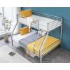 imageVINGLI Twin Over Full Bunk Bed for KidsAdults with Stairs Flat Rungs Heavy Duty Metal Slats No Box Spring Needed BlackGrey