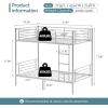 imageVINGLI Twin Over Full Bunk Bed for KidsAdults with Stairs Flat Rungs Heavy Duty Metal Slats No Box Spring Needed BlackGrey