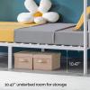 imageVINGLI Twin Over Full Bunk Bed for KidsAdults with Stairs Flat Rungs Heavy Duty Metal Slats No Box Spring Needed BlackWhite