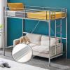 imageVINGLI 71 Inches Tall Loft Bed Twin Size with Flat Ladder Rung for Kids Teens Adults Heavy Duty Metal Single Bunk Bed Loft with Safety Guard Rails for Small Space BlackGrey