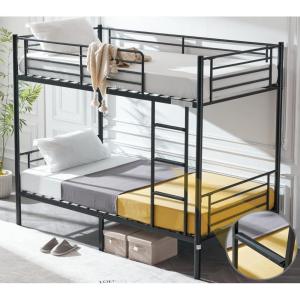 imageVINGLI Twin Over Full Bunk Bed for KidsAdults with Stairs Flat Rungs Heavy Duty Metal Slats No Box Spring Needed BlackBlack