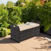 imageVINGLI 40 Gallon Outdoor Storage Bench with Cushion Rattan Storage Box Patio Wicker Deck Box with Seat for Garden  Balcony  Porch  Pool  Yard Brown Frame  Beige Cushion