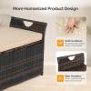 imageVINGLI 40 Gallon Outdoor Storage Bench with Cushion Rattan Storage Box Patio Wicker Deck Box with Seat for Garden  Balcony  Porch  Pool  Yard Brown Frame  Beige Cushion