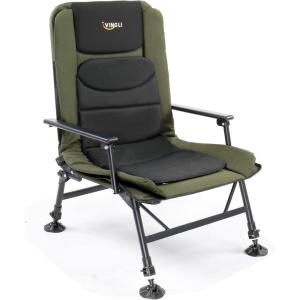 imageVINGLI Oversized Fishing Chair Heavy Duty Support 440 LBS 160 Freely Adjustable Reclining Folding Chairs Lounge Travel Outdoor Seat with High Back for Fishing Camping or LeisureStandard