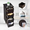 imageVINGLI Espresso Bathroom Storage Cabinet with 4 Drawers Wooden Freestanding Slim Bathroom Floor Cabinet Small Side Organizer Storage Unit for Restroom Livng Room Kitchen Office Hallway Entryway