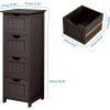 imageVINGLI Espresso Bathroom Storage Cabinet with 4 Drawers Wooden Freestanding Slim Bathroom Floor Cabinet Small Side Organizer Storage Unit for Restroom Livng Room Kitchen Office Hallway Entryway