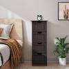 imageVINGLI Espresso Bathroom Storage Cabinet with 4 Drawers Wooden Freestanding Slim Bathroom Floor Cabinet Small Side Organizer Storage Unit for Restroom Livng Room Kitchen Office Hallway Entryway