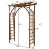 imageVINGLI 85in Wooden Arbor Garden Arch Wedding Arch for Ceremony Wood Trellis for Plant Climbing Christmas Decor Pergola for Garden Backyard Lawn Brown