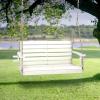 imageVINGLI Heavy Duty 1600 LBS HDPE Porch Swing Outdoor with Rotatable Cup Holder 4 FT Patio Bench Swing with Adjustable Chains 2 Person Hanging Porch Swing Chair for Porch Yard Tree Garden  WhiteWhite