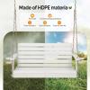 imageVINGLI Heavy Duty 1600 LBS HDPE Porch Swing Outdoor with Rotatable Cup Holder 4 FT Patio Bench Swing with Adjustable Chains 2 Person Hanging Porch Swing Chair for Porch Yard Tree Garden  WhiteWhite