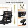 imageVINGLI Heavy Duty 1600 LBS HDPE Porch Swing Outdoor with Rotatable Cup Holder 4 FT Patio Bench Swing with Adjustable Chains 2 Person Hanging Porch Swing Chair for Porch Yard Tree Garden  WhiteBlack