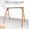 imageVINGLI Heavy Duty 660 LBS Wooden Swing Frame with Extra Bottom Connection Board Upgraded AFrame Porch Swing Bench Stand for Indoor ampamp Outdoor BrownBrown