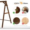 imageVINGLI Heavy Duty 660 LBS Wooden Swing Frame with Extra Bottom Connection Board Upgraded AFrame Porch Swing Bench Stand for Indoor ampamp Outdoor BrownRustic