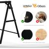 imageVINGLI Heavy Duty 660 LBS Wooden Swing Frame with Extra Bottom Connection Board Upgraded AFrame Porch Swing Bench Stand for Indoor ampamp Outdoor BrownBlack