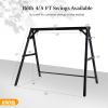 imageVINGLI Heavy Duty 660 LBS Wooden Swing Frame with Extra Bottom Connection Board Upgraded AFrame Porch Swing Bench Stand for Indoor ampamp Outdoor BrownBlack