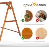 imageVINGLI Heavy Duty 660 LBS Wooden Swing Frame with Extra Bottom Connection Board Upgraded AFrame Porch Swing Bench Stand for Indoor ampamp Outdoor RusticBrown