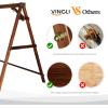 imageVINGLI Heavy Duty 660 LBS Wooden Swing Frame with Extra Bottom Connection Board Upgraded AFrame Porch Swing Bench Stand for Indoor ampamp Outdoor RusticRustic