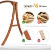 imageVINGLI Heavy Duty Wooden Swing Frame for Adults Kids Strong AFrame Porch Swing Bench Stand for Indoor ampamp Outdoor Curved Arc Top Design Supports Up to 1000 LBSBrown
