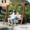 imageVINGLI Heavy Duty Wooden Swing Frame for Adults Kids Strong AFrame Porch Swing Bench Stand for Indoor ampamp Outdoor Curved Arc Top Design Supports Up to 1000 LBSBrown