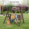 imageVINGLI Heavy Duty Wooden Swing Frame for Adults Kids Strong AFrame Porch Swing Bench Stand for Indoor ampamp Outdoor Curved Arc Top Design Supports Up to 1000 LBSRustic