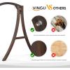 imageVINGLI Heavy Duty Wooden Swing Frame for Adults Kids Strong AFrame Porch Swing Bench Stand for Indoor ampamp Outdoor Curved Arc Top Design Supports Up to 1000 LBSRustic