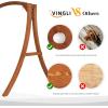 imageVINGLI Heavy Duty Wooden Swing Frame for Adults Kids Strong AFrame Porch Swing Bench Stand for Indoor ampamp Outdoor Curved Arc Top Design Supports Up to 1000 LBSBrown