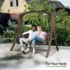 imageVINGLI Heavy Duty Wooden Swing Frame for Adults Kids Strong AFrame Porch Swing Bench Stand for Indoor ampamp Outdoor Curved Arc Top Design Supports Up to 1000 LBSRustic