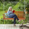 imageVINGLI Upgraded Heavy Duty 880 LBS 4 FT Patio Wooden Porch Swing Solid Fir Wood Outdoor Handing Swing Bench for Garden  Yard  Balcony  Tree RusticBrown